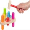 goki 58339 Hammer Bench Rainbow Colours Wooden Triangular Wooden Toy for Children, Motor Skills Toy with 6 Blocks and Hammer, Educational Learning Toy, Made in Germany, Set of 7, from 1 Year view 2