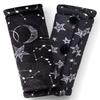 2 Pack Car Seat Belt Covers for Baby Kids, Reversible Soft Car Seat Shoulder Strap Pads, Seatbelt Cushion, Neck Strap Covers for Stroller, Carrier, Pushchair (Black Star) view 1