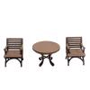 1: 64 Furniture Miniature Resin Table and Chair Kit Accessory Waterproof Multifunctional, Brown view 1