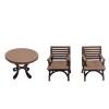 1: 64 Furniture Miniature Resin Table and Chair Kit Accessory Waterproof Multifunctional, Brown view 4
