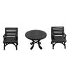 1: 64 Furniture Miniature Resin Table and Chair Kit Accessory Waterproof Multifunctional, Black view 1