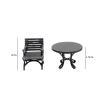 1: 64 Furniture Miniature Resin Table and Chair Kit Accessory Waterproof Multifunctional, Black view 3