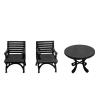 1: 64 Furniture Miniature Resin Table and Chair Kit Accessory Waterproof Multifunctional, Black view 4