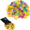 100 Pieces Pirate Treasure Toys with Storage Bag Include Gold Gems Fake Gold Toys for Pirate Party Decorations view 1