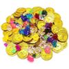 100 Pieces Pirate Treasure Toys with Storage Bag Include Gold Gems Fake Gold Toys for Pirate Party Decorations view 2