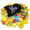100 Pieces Pirate Treasure Toys with Storage Bag Include Gold Gems Fake Gold Toys for Pirate Party Decorations view 4