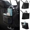 Car Net Pocket Handbag Storage Bag Pouch Organizer Between Seats Mesh Barrier Kids Pets Universal (A (Black view 2