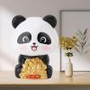 Masyrt Solar Nodding Panda Figurine Ornament for Car Dashboard, Solar Powered Animal Statue for Luck and Fortune (Big Eyes) view 2