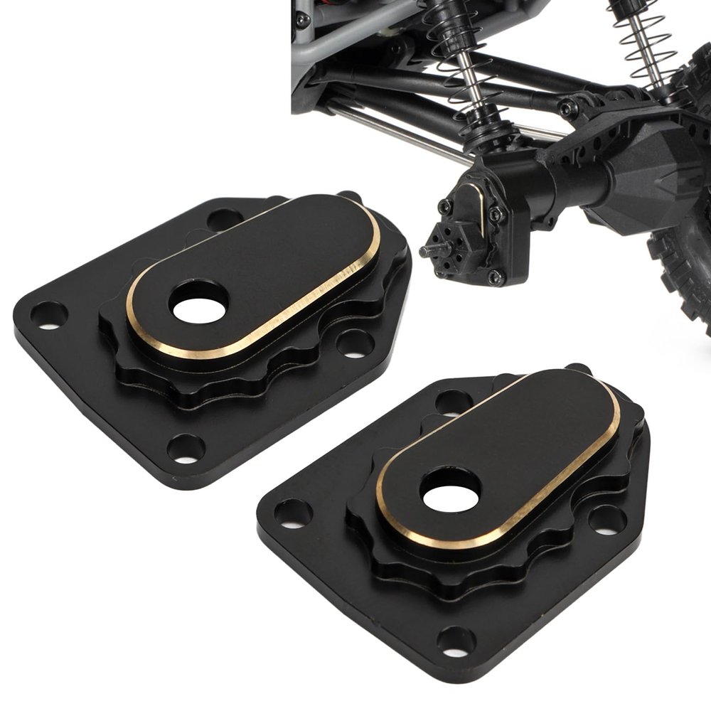 2Pcs Rc Outer Portal Cover Track Covers Car Brass Black Automobile Housing Vehicle Outer Cover Replacement for for Axial for Utb18 Door Shaft, Steering Wheel Covers