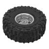 2Pcs RC Crawler Tires, 1.9in Metal Wheel Rims Rubber Tires Set for Axial SCX10 1/10 RC Crawler Car (Silver view 2