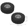 2Pcs RC Crawler Tires, 1.9in Metal Wheel Rims Rubber Tires Set for Axial SCX10 1/10 RC Crawler Car (Silver view 3
