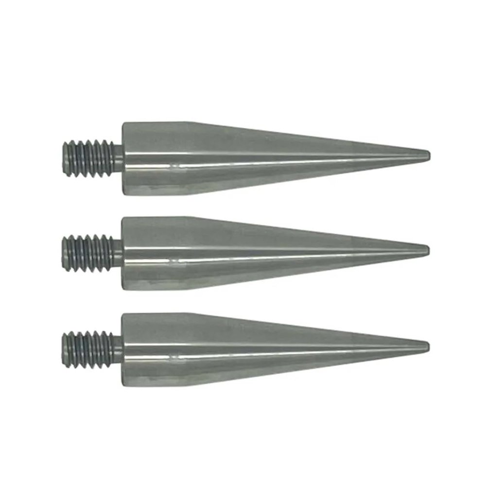 3pcs quality 50mm length mini Pole Point tip for mini prism - 1/4" Thread Stainless Steel Dia.12mm(More Sharper)