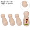 10Pcs Doll Craft Wooden Peg Dolls Kit, Unfinished Wooden Doll Bodies for Craft Projects, Kids Toys with Smooth Finish, Ideal for Graffiti Painting (Female Puppet) view 4