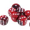 10x Six Sided D6 Dice Dotted for and Dragons Props, Red Black, 16mm view 2