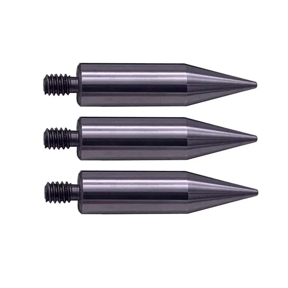 3pcs quality 50mm length mini Pole Point tip for mini prism - 1/4" Thread Stainless Steel Dia.12mm(Standard)