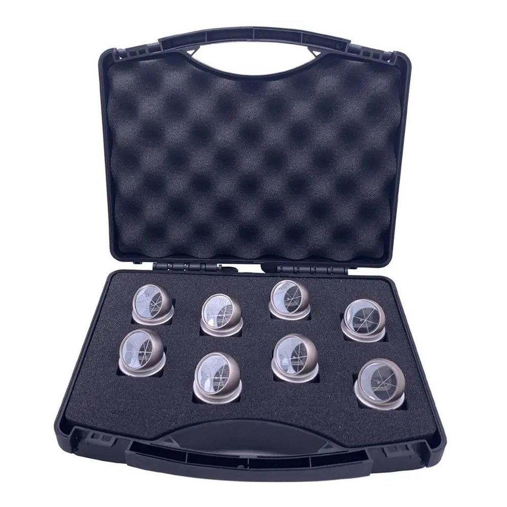 8pcs Monitoring with magnetic beads mini prism with Magnetic base for total station, sphere Silver Coated Prism