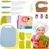 US 17Pcs Kids Cooking Set Safe Toddler Kitchen Tools Educational Montessori Kitchen Set Portable Kids Cutter Set Include Apron Cutting Board Peeler and More for Kids Cooking(17pcs kitchenware set) view 1