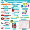 44Pcs Kids Cooking & Baking Set for Real Cooking, Kids Safe Knife & Cooking Tools Utensils with Cookbooks, Toddler Safe Montessori Kitchen Tools Birthday for Girls Boys Ages 6+ view 2