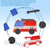 2 Packs Fidget Sensory Toys,Kids Boy Police Car Fire Truck Vehicle Toy,Detachable and Assembled Puzzle Fidgets,Stress Relief Autism Push Bubble Poppers,Travel Birthday Gifts for Toddlers Teens view 2