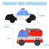 2 Packs Fidget Sensory Toys,Kids Boy Police Car Fire Truck Vehicle Toy,Detachable and Assembled Puzzle Fidgets,Stress Relief Autism Push Bubble Poppers,Travel Birthday Gifts for Toddlers Teens view 4