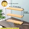 2-Shelves Acrylic Display Case for Collectibles Funko POP Shelves with Door for Figure, Clear Minifigure Display Case Countertop Dustproof Organizer Box(15.7x3.9x11inch) view 2