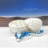 3D Printed Baby Dragon with Dragon Egg, Articulated Clover Crystal Easter Gemstone Orchid Rose Sushi Woodland Dragon White and Blue Dragon, Fidget Toy for Autism ADHD BD007WB (Woodland Dragon) view 1