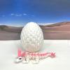 3D Printed Baby Dragon with Dragon Egg, Articulated Clover Crystal Easter Gemstone Orchid Rose Sushi Woodland Dragon White and Blue Dragon, Fidget Toy for Autism ADHD BD007WP (Crystal Dragon) view 2