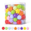 Realhaha Ball Pit Balls 100 PCS, Star Shapes for Babies Kids Playpen Plastic Balls for Babies Ball Pool Puppy Playballs, Bright Rainbow Colors view 1