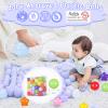Realhaha Ball Pit Balls 100 PCS, Star Shapes for Babies Kids Playpen Plastic Balls for Babies Ball Pool Puppy Playballs, Bright Rainbow Colors view 3