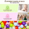 Realhaha Ball Pit Balls 100 PCS, Star Shapes for Babies Kids Playpen Plastic Balls for Babies Ball Pool Puppy Playballs, Bright Rainbow Colors view 4