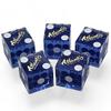 Wide Selection Authentic Lake Tahoe Reno Nevada Non-Vegas Casino Table-Played Craps Dice Set with Pouch, Full Stick of 5 Matching Serial Numbers (Reno Atlantis - Blue Polished) view 1