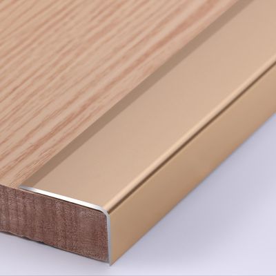 JIXDILO Aluminum Corner Guards, 2PCS Wall Corner Edge Protector, Safety Stair Edge Protector, L-Shaped Molding Trim for Wall Table Door Frame Protection Decor(L19.7 xW1.1 xH0.5, Golden)