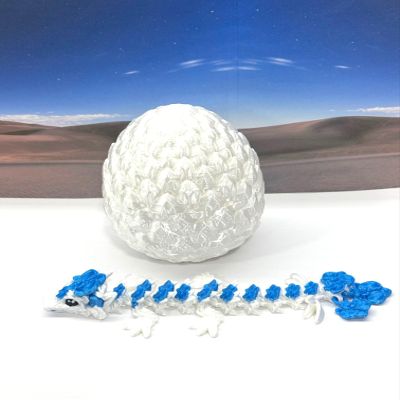 3D Printed Baby Dragon with Dragon Egg, Articulated Crystal, Clover, Easter, Gemstone, Orchid, Rose, Sushi Woodland Baby Dragon, Fidget Toy Dragon, Executive Desk Toy BD007WB (Orchid Baby Dragon)
