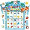 Leezead Pool Party Bingo Games, 24 Players Summer Bingo Game Cards for School Classroom Family Activities Hawaiian Tropical Party Favors Supplies view 1