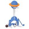 AKUSTIK 3 in 1 Toddlers Basketball Hoop Stand, Adjustable Height Sports Center with Basketball Soccer Golf Game Set, Portable Indoor Outdoor Activity Playset Gift for Kids view 1
