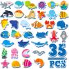 35 PCS Marine Animal Refrigerator Magnets, Adorable Magnetic Sea Animals Underwater Creatures -Thick Foam EVA Refrigerator Magnets Cute Educational Learning Toys for Kids 3+ view 1