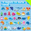 35 PCS Marine Animal Refrigerator Magnets, Adorable Magnetic Sea Animals Underwater Creatures -Thick Foam EVA Refrigerator Magnets Cute Educational Learning Toys for Kids 3+ view 2