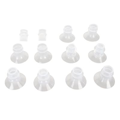 10pcs Breast Pump Flange Inserts, Wearable Breast Pump Silicone Flange with Duckbill Valve 13mm 15mm 17mm 19mm 21mm