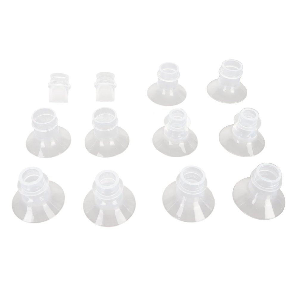 10pcs Breast Pump Flange Inserts, Wearable Breast Pump Silicone Flange with Duckbill Valve 13mm 15mm 17mm 19mm 21mm