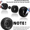 2.8" RC Tires with 12mm/14mm Hex Adapter 1/10 Scale RC Truck Tires RC Wheels and Tires Set for Traxxas Arrma Rustler Stampede 4PCS (Black) - Not Glued view 2