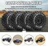 2.8" RC Tires with 12mm/14mm Hex Adapter 1/10 Scale RC Truck Tires RC Wheels and Tires Set for Traxxas Arrma Rustler Stampede 4PCS (Black) - Not Glued view 4