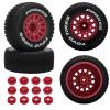 12mm/14mm/17mm Hex RC Wheels and Tires RC Truck Tires 1/10 Scale Tyres Detachable Replacement RC Car Tires for Arrma Senton Tires Slash Tires Axial Redcat Rc4wd Hex Fury (Red) view 1