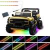 LED Lights for Power Wheel,(2 Strip) Can Be Cropped,Kids Electric Car Accessories,Under Light for Power Wheels,Waterproof,for Boys and Girls Car Decor,Black Wires Style view 1