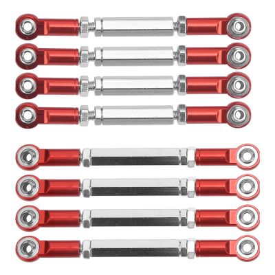 Bnineteenteam Metal Steering Servo Linkage Arm Tie Rod Ends Connector, Novel Design Lightweight Upgraded Texture Easy Install, for WPL MN Feiyu Remote Control Car (Red