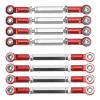 Bnineteenteam Metal Steering Servo Linkage Arm Tie Rod Ends Connector, Novel Design Lightweight Upgraded Texture Easy Install, for WPL MN Feiyu Remote Control Car (Red view 1