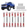 Bnineteenteam Metal Steering Servo Linkage Arm Tie Rod Ends Connector, Novel Design Lightweight Upgraded Texture Easy Install, for WPL MN Feiyu Remote Control Car (Red view 2