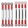 Bnineteenteam Metal Steering Servo Linkage Arm Tie Rod Ends Connector, Novel Design Lightweight Upgraded Texture Easy Install, for WPL MN Feiyu Remote Control Car (Red view 4