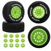12mm/14mm/17mm Hex RC Wheels and Tires RC Truck Tires 1/10 Scale Tyres Detachable Replacement RC Car Tires for Arrma Senton Tires Slash Tires Axial Fury Redcat Rc4wd Hex (Green) view 1