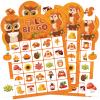 Leezead Fall Bingo Game Cards for Adults, 24 Players Autumn Thanksgiving Bingo Cards Fall Party Game for School Classroom Family Activities Autumn Thanksgiving Party Favors