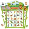 Leezead Animal Bingo Game for Toddler Adults, 24 Players Jungle Safari Animal Bingo Game Cards Birthday Party Bingo Cards for School Classroom Family Activities view 1